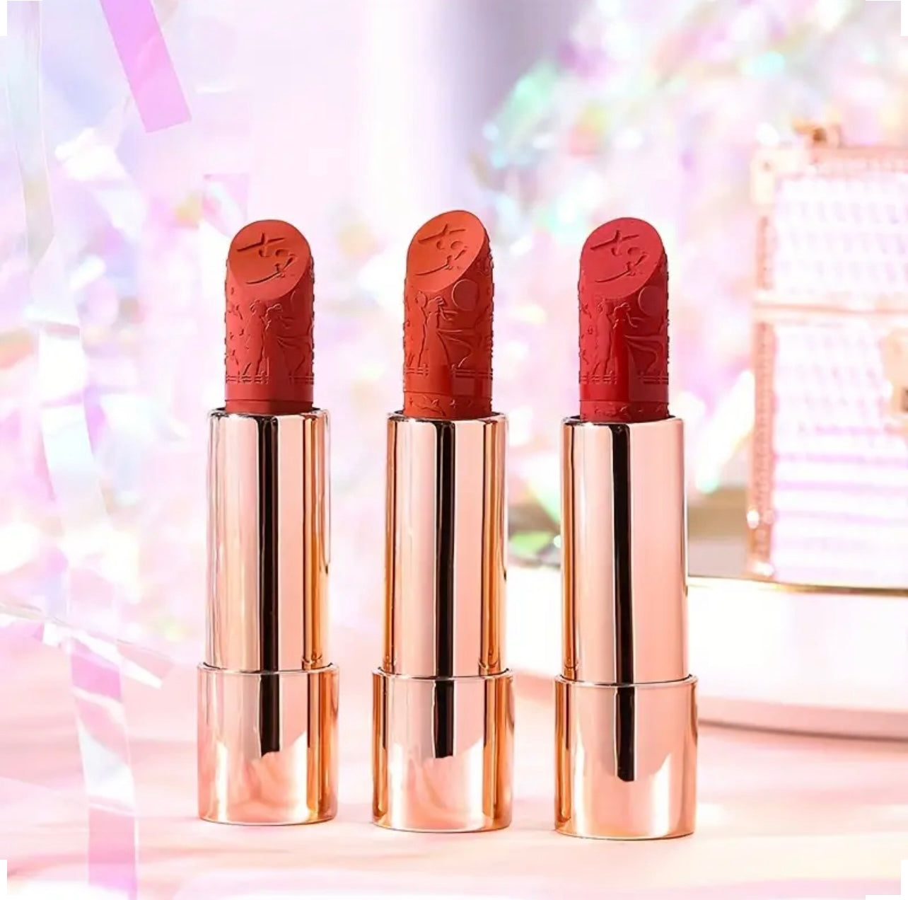 Coffret de 3 Rouges à Lèvres Velours Scintillants - Édition Starlight