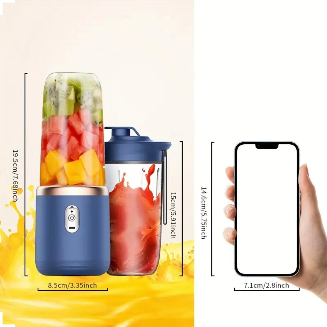 agrumes Nouveau, Portable, Recharge USB, Petit Gobelet à Jus, Cinq Cadeaux Importants pour les Fêtes, Noël, Halloween, Saint-Valentin, etc., Presse-agrumes et Gobelet à Jus Multifonctionnels pour Etudiants
